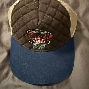 Quilted Brown and Blue Cap